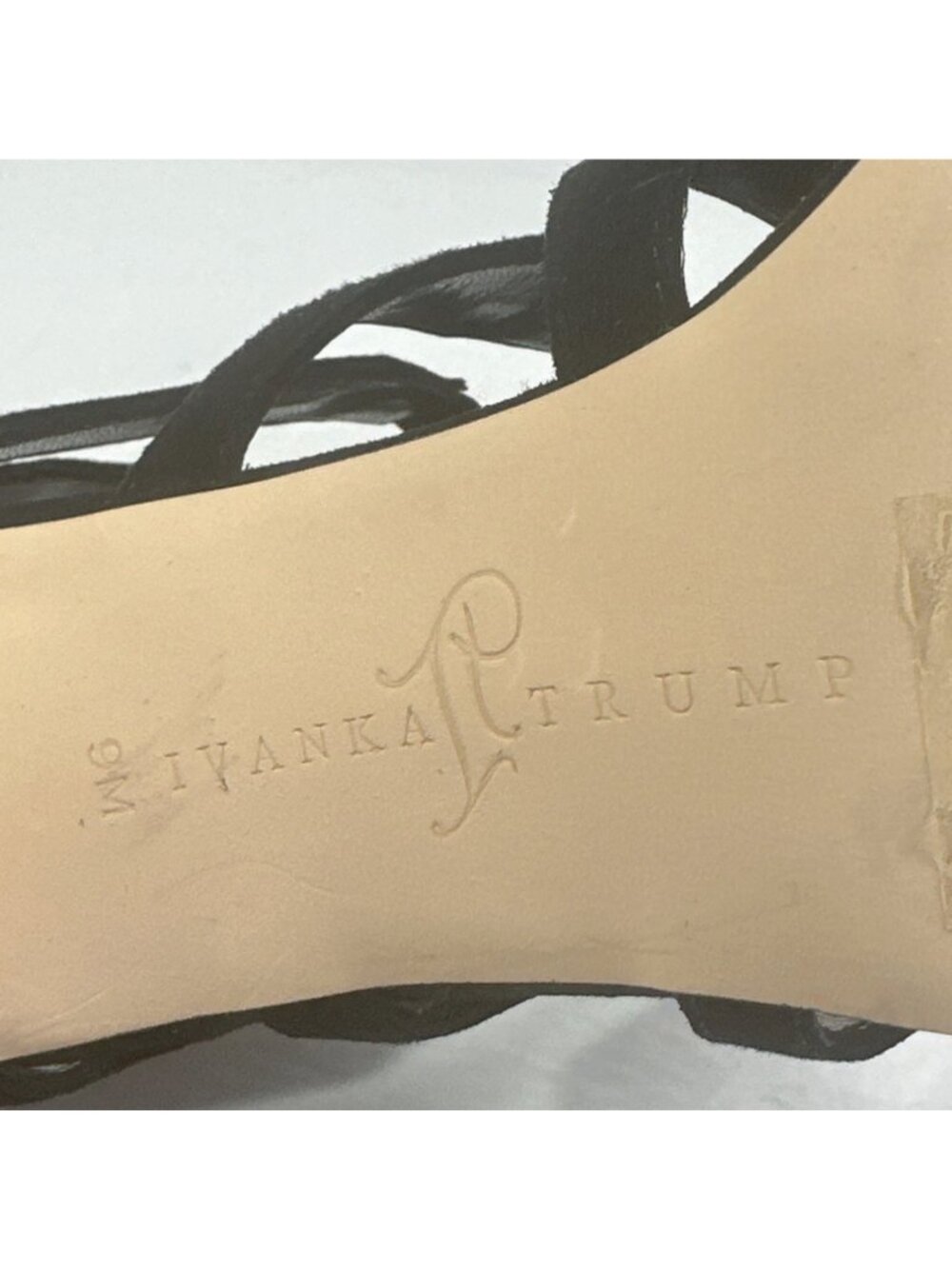 Ivanka Trump Marjory Black Open Toe Caged Booties - Marjory Stretch High-Heel 9M - Picture 10 of 13
